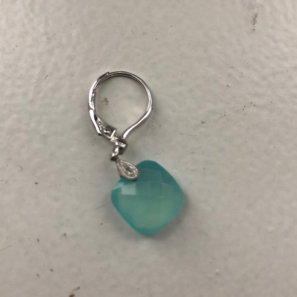 Blue gem drop down earrings - Picture 2 of 2